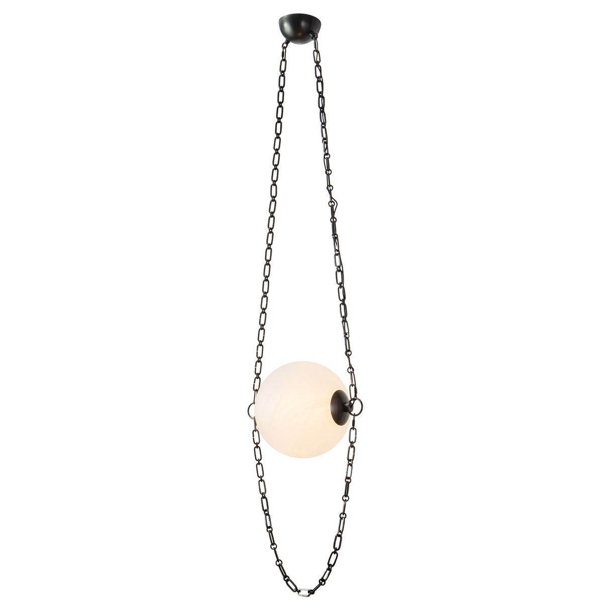 Cariselle LED Pendant 14", Urban Bronze and Cloud Glass