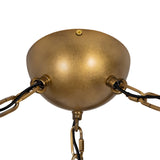 Cariselle LED 3 Light Swag Chandelier, Vintage Brass and Cloud Glass