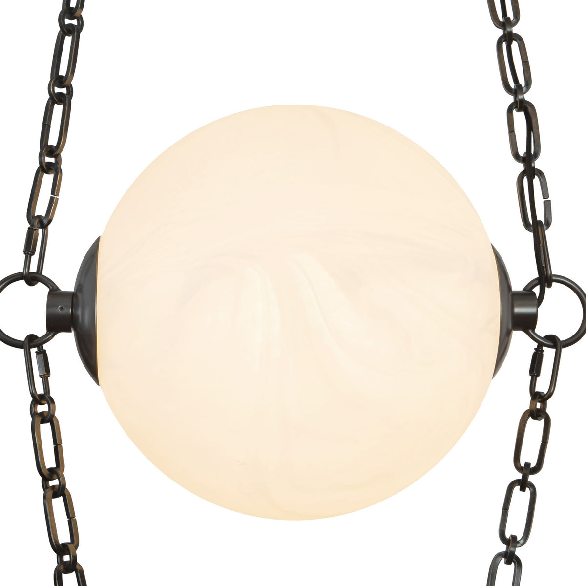Cariselle LED 3 Light Swag Chandelier, Urban Bronze and Cloud Glass