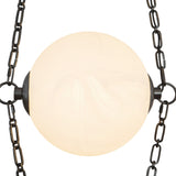 Cariselle LED 3 Light Swag Chandelier, Urban Bronze and Cloud Glass
