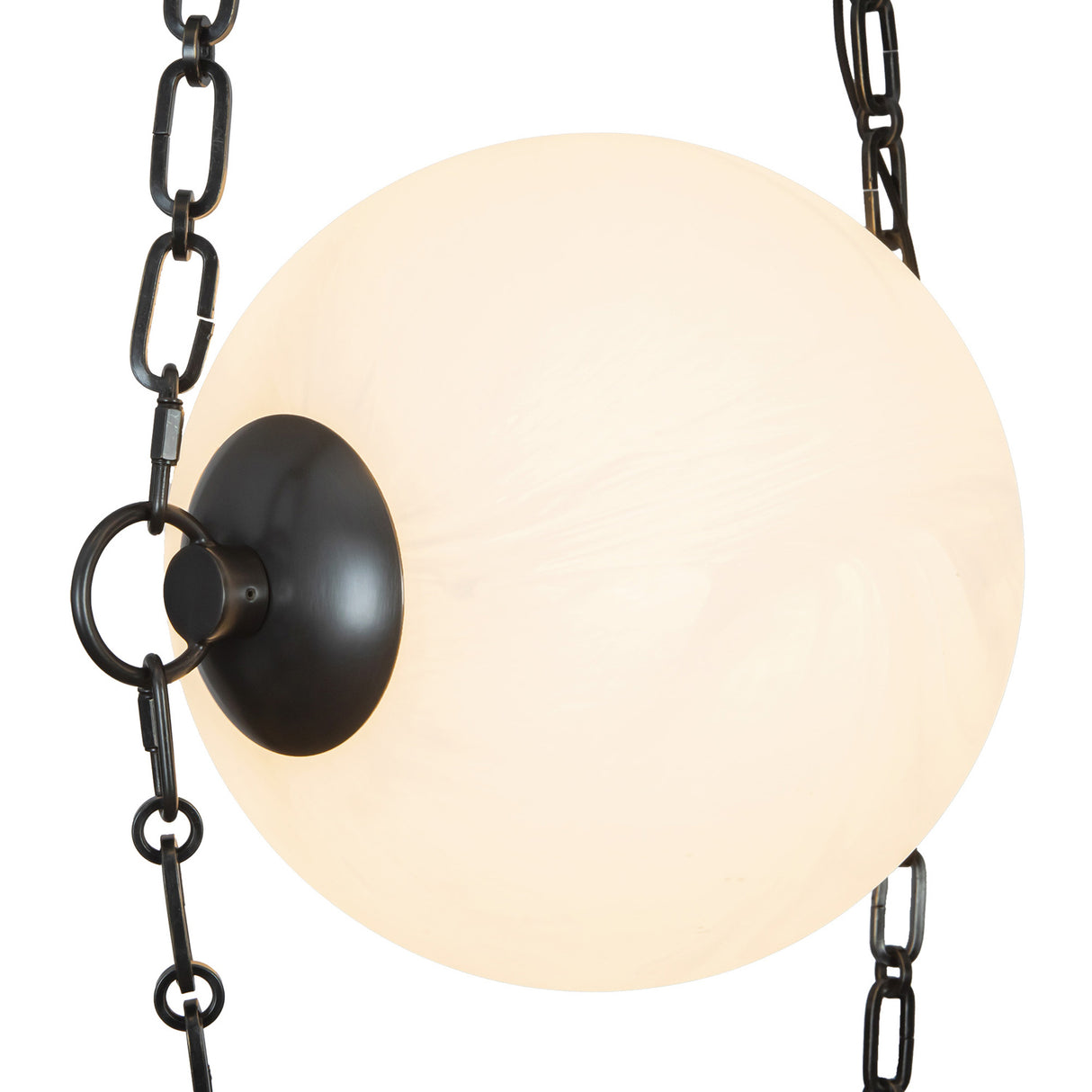 Cariselle LED 3 Light Swag Chandelier, Urban Bronze and Cloud Glass