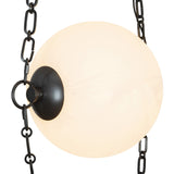 Cariselle LED 3 Light Swag Chandelier, Urban Bronze and Cloud Glass