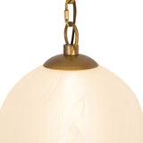 Cariselle LED 3 Light Swag Pendant, Vintage Brass and Cloud Glass
