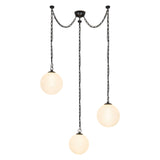 Cariselle LED 3 Light Swag Pendant, Urban Bronze and Cloud Glass