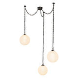 Cariselle LED 3 Light Swag Pendant, Urban Bronze and Cloud Glass