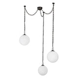 Cariselle LED 3 Light Swag Pendant, Urban Bronze and Cloud Glass