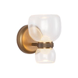 Brann LED Wall Sconce 8", Vintage Brass and Clear Glass