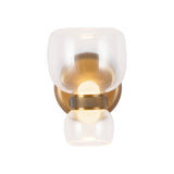 Brann LED Wall Sconce 8", Vintage Brass and Clear Glass