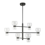 Brann LED Chandelier 36", Urban Bronze and Clear Glass