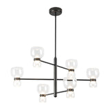 Brann LED Chandelier 36", Urban Bronze and Clear Glass