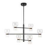 Brann LED Chandelier 36", Urban Bronze and Clear Glass
