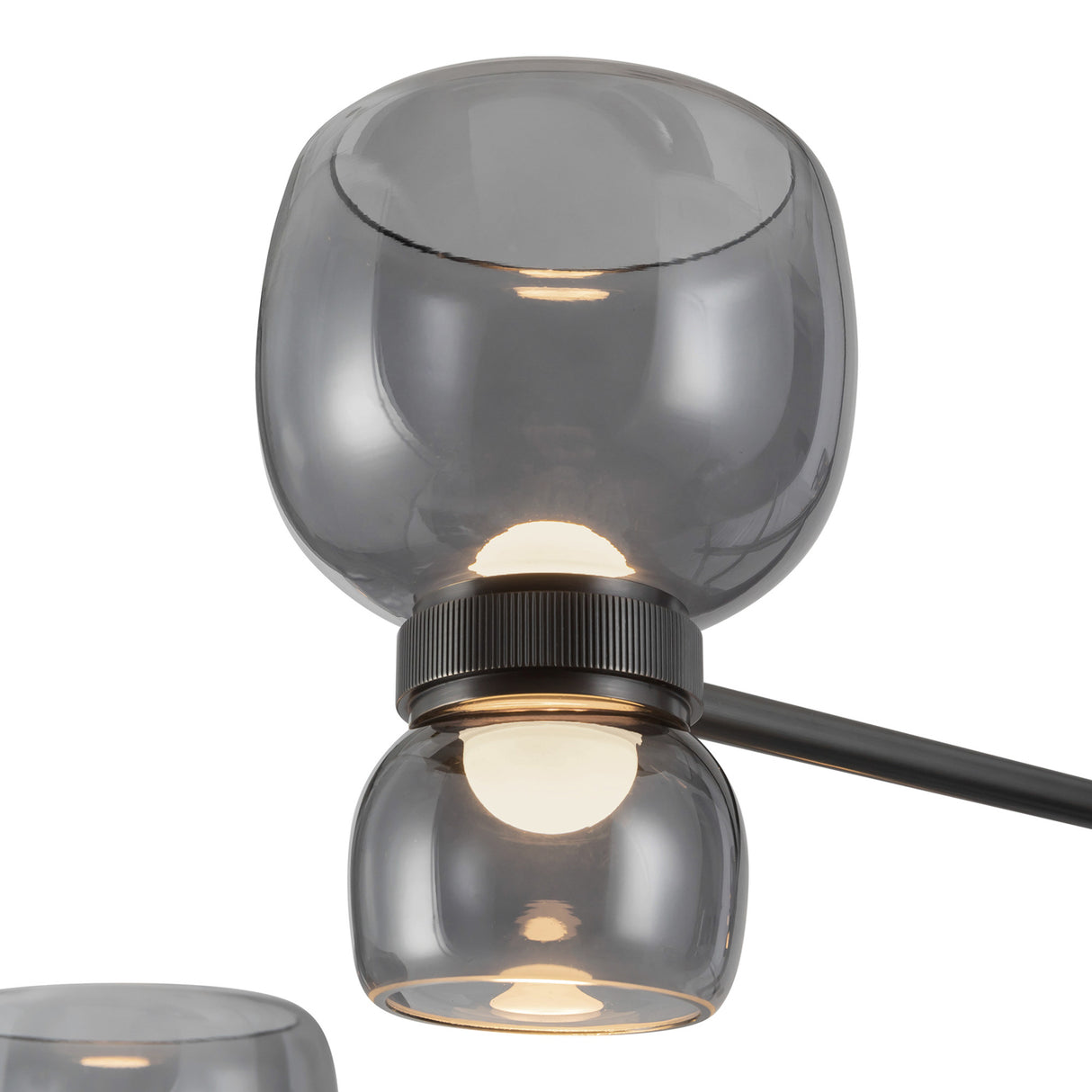Brann LED Chandelier 36", Urban Bronze and Smoke Glass