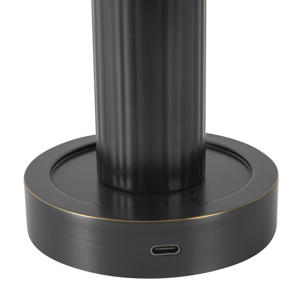 Damon Rechargeable Table Lamp 9", Urban Bronze and Opal Glass