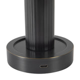 Damon Rechargeable Table Lamp 9", Urban Bronze and Opal Glass