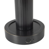 Damon Rechargeable Table Lamp 9", Urban Bronze and Opal Glass
