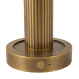 Damon Rechargeable Table Lamp 9", Vintage Brass and Opal Glass
