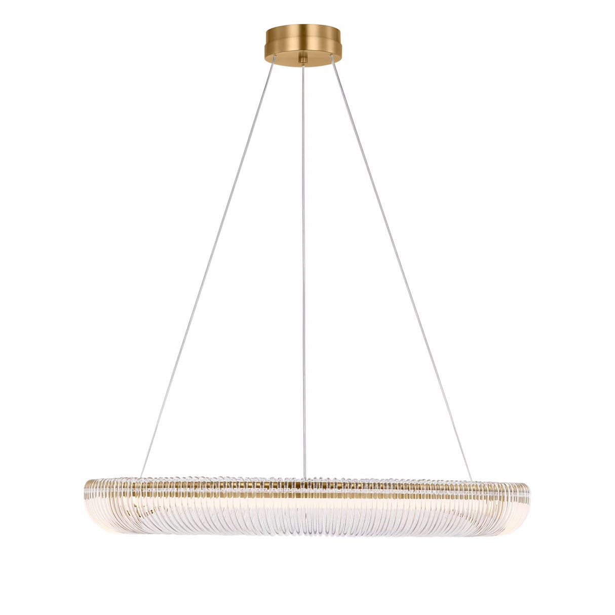 Amir Large LED Chandelier 30", Modern Brass