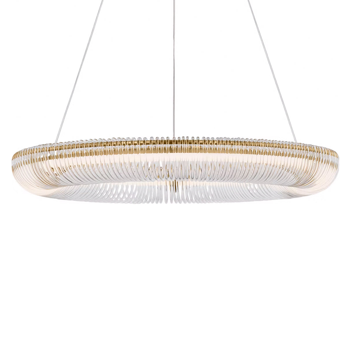 Amir Large LED Chandelier 30", Modern Brass
