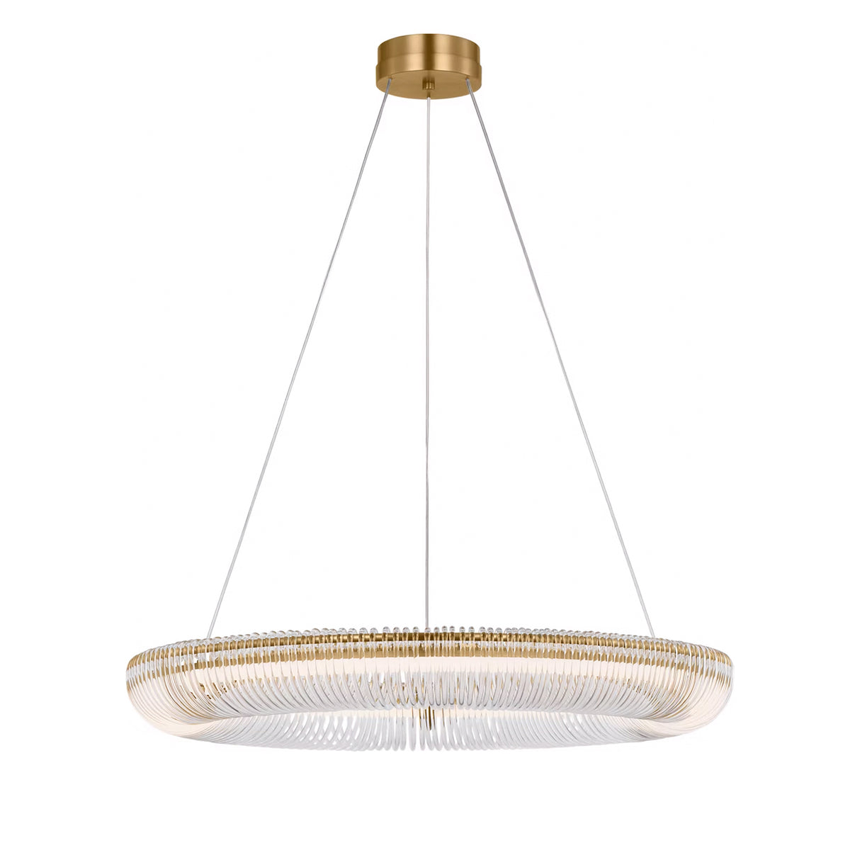 Amir Large LED Chandelier 30", Modern Brass