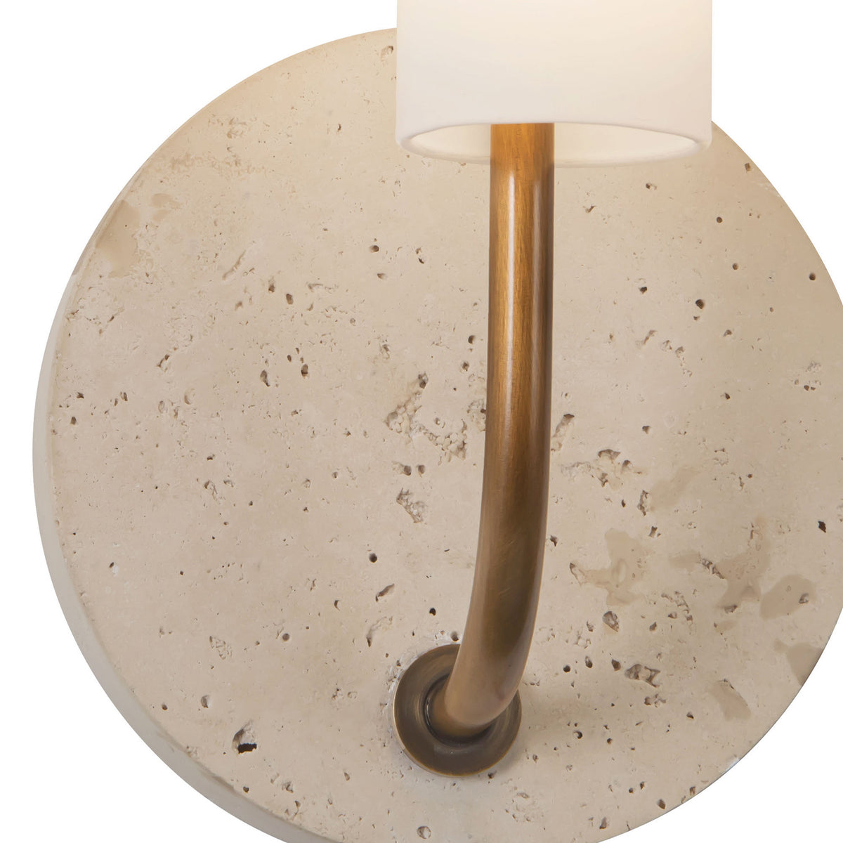 Videl LED Wall Sconce 20", Vintage Brass and Travertine