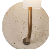 Videl LED Wall Sconce 20", Vintage Brass and Travertine