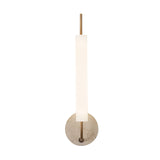 Videl LED Wall Sconce 20", Vintage Brass and Travertine