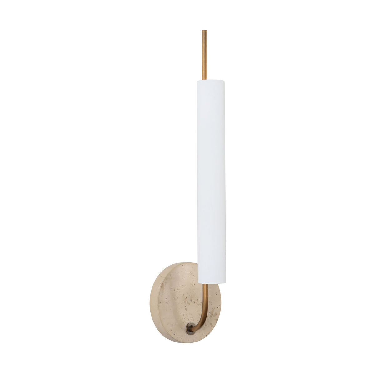 Videl LED Wall Sconce 20", Vintage Brass and Travertine