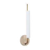 Videl LED Wall Sconce 20", Vintage Brass and Travertine
