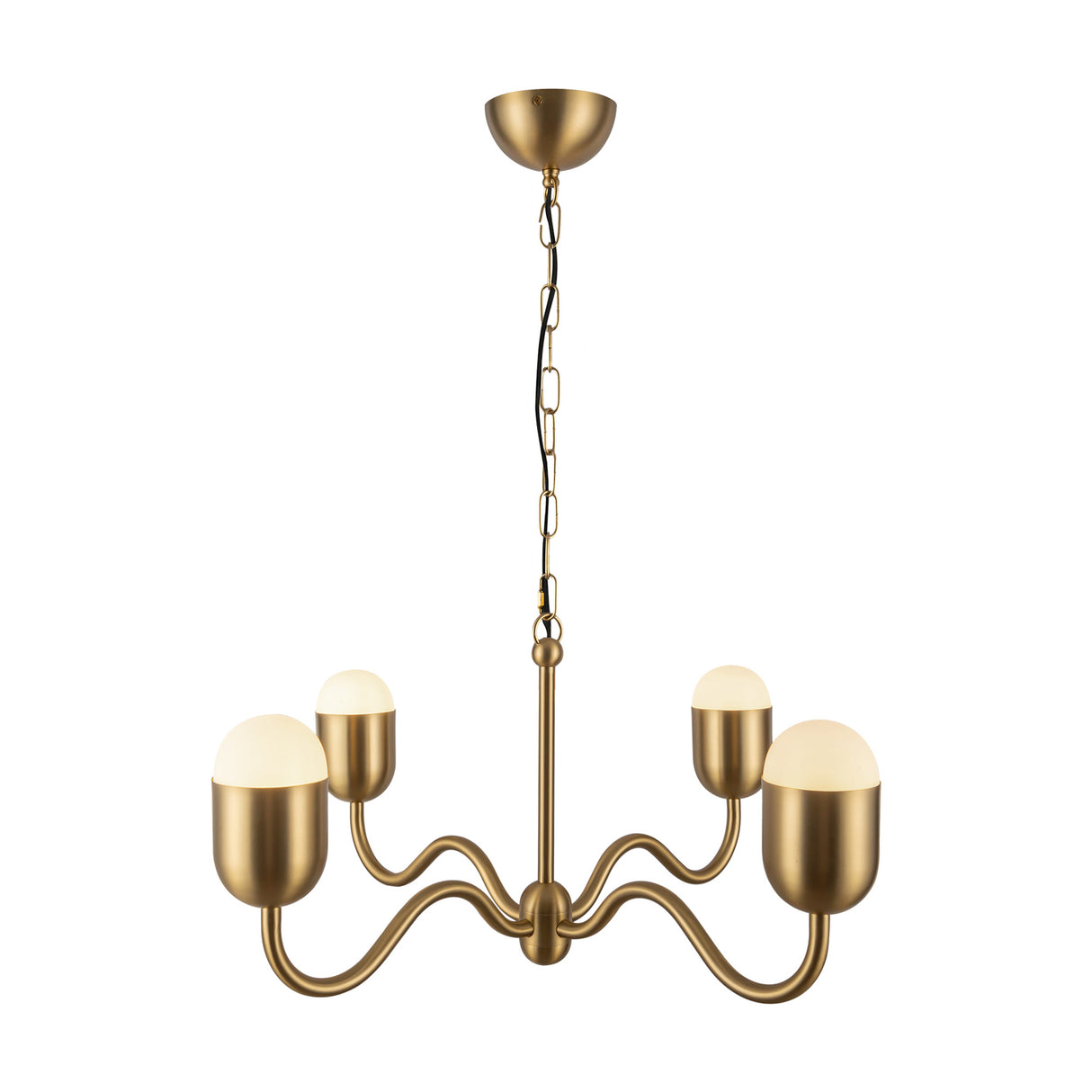 Rubina 4 Light Chandelier 27", Brushed Brass