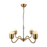 Rubina 4 Light Chandelier 27", Brushed Brass