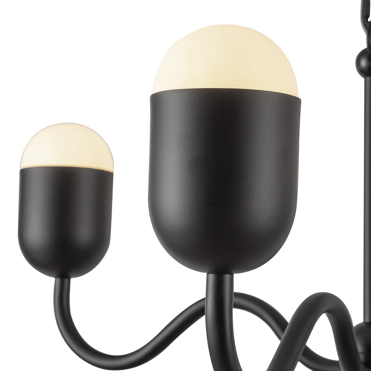 Rubina 4 Light Chandelier 27", Matte Black