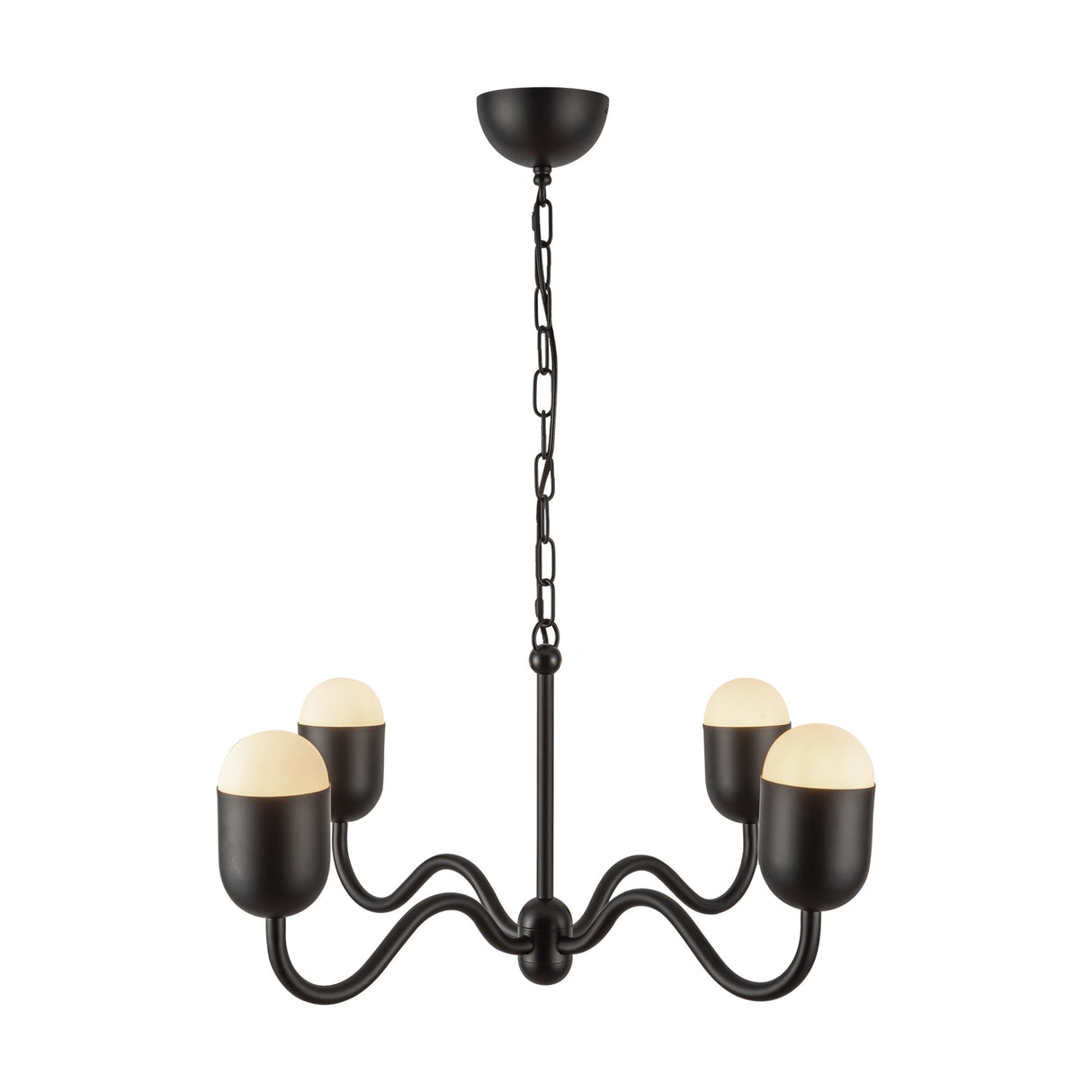 Rubina 4 Light Chandelier 27", Matte Black