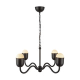 Rubina 4 Light Chandelier 27", Matte Black
