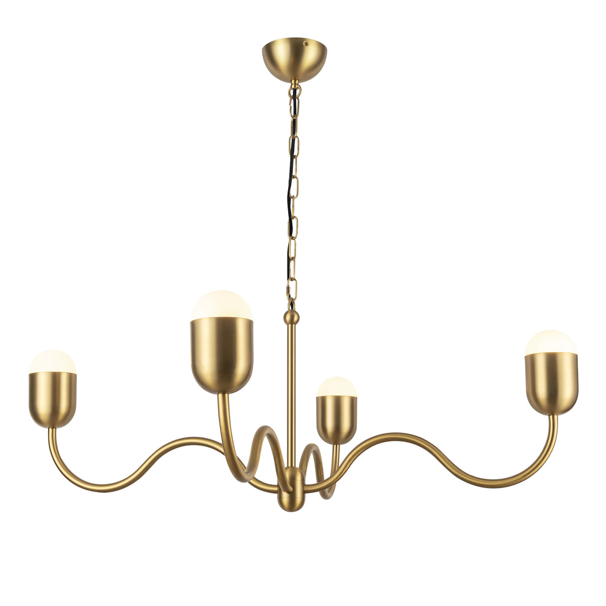 Rubina 4 Light Chandelier 39", Brushed Brass