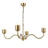 Rubina 4 Light Chandelier 39", Brushed Brass
