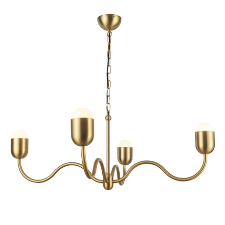 Rubina 4 Light Chandelier 39", Brushed Brass