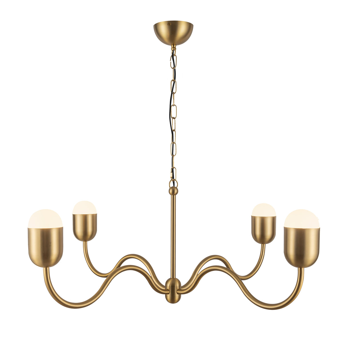 Rubina 4 Light Chandelier 39", Brushed Brass