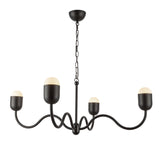Rubina 4 Light Chandelier 39", Matte Black