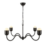 Rubina 4 Light Chandelier 39", Matte Black