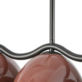 Sadira 7 Light Linear Pendant 42", Maroon and Black