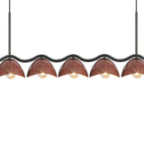 Sadira 7 Light Linear Pendant 42", Maroon and Black