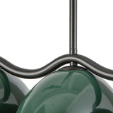 Sadira 7 Light Linear Pendant 42", Hunter Green and Black