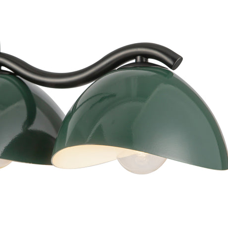 Sadira 7 Light Linear Pendant 42", Hunter Green and Black