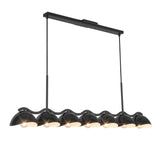 Sadira 7 Light Linear Pendant 42", Black