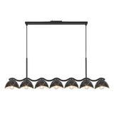 Sadira 7 Light Linear Pendant 42", Black