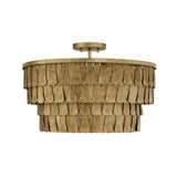 Barina Semi-Flush 21", Distressed Brushed Brass