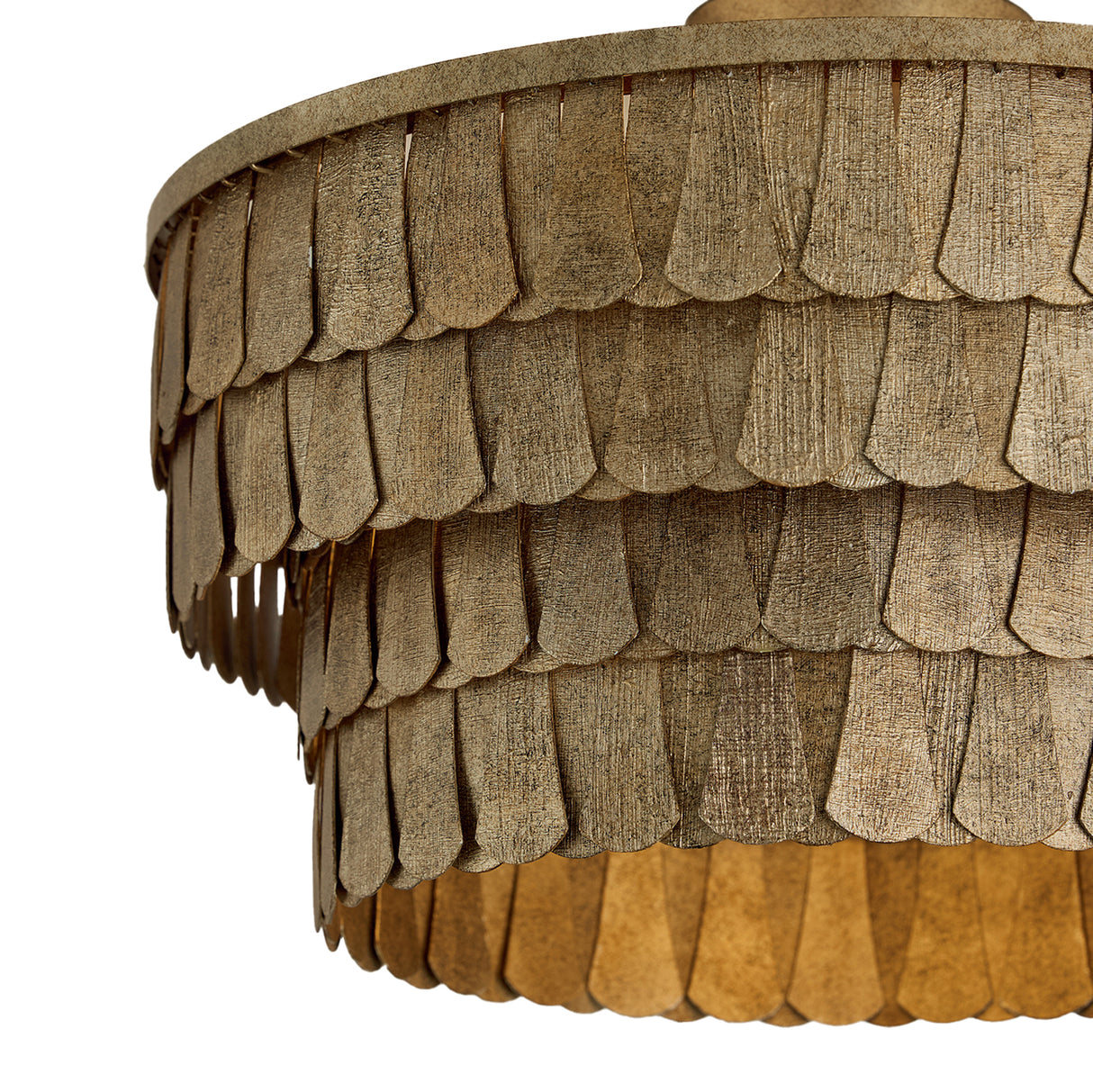 Barina Semi-Flush 21", Distressed Brushed Brass
