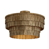 Barina Semi-Flush 21", Distressed Brushed Brass