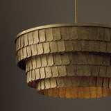 Barina Chandelier 29", Distressed Brushed Brass
