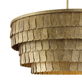 Barina Chandelier 29", Distressed Brushed Brass
